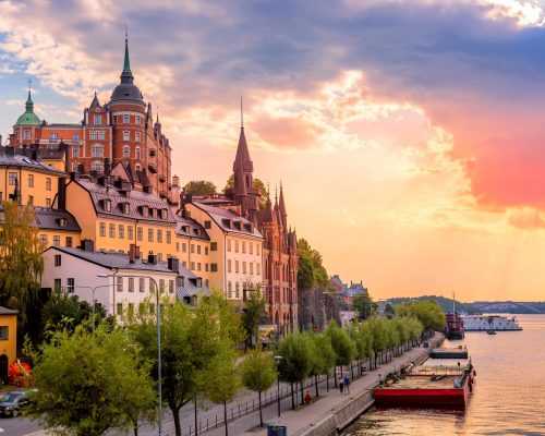 stockholm sweden scenic summer sunset view with royalty free image 1713459498